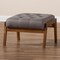 Baxton Studio Naeva Mid-Century Grey Upholstered Walnut Finished Wood Footstool 160-9946 - alternate 6